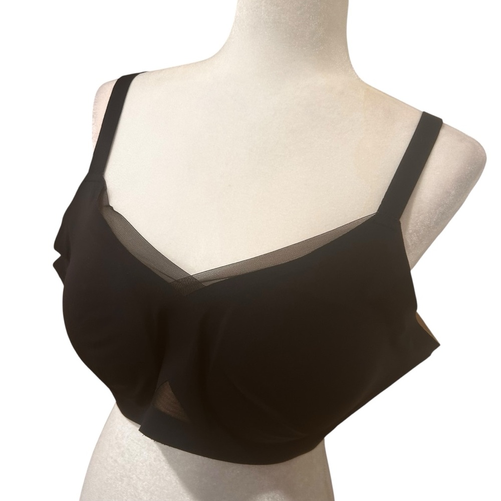 Honeylove crossover bra black size 2X comfy mesh full coverage stretch quality - Picture 4 of 11